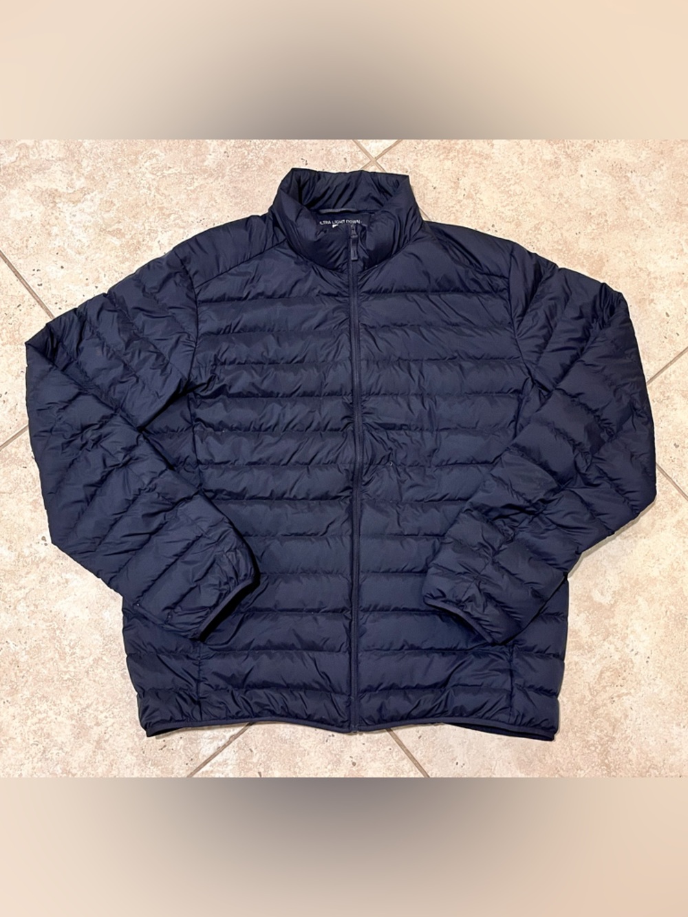 Uniqlo Ultra Light Down Jacket XL Blue Puffer Quilted Full Zip Packable WORN 1X!